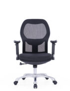Medium Back Mesh Chair with Aluminium Base, main view, nylon glass fiber frame – Furniconcepts UAE